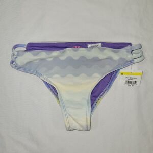 Miken Swim Size 8 girls Purple and Pastel Bikini Bottom NWT